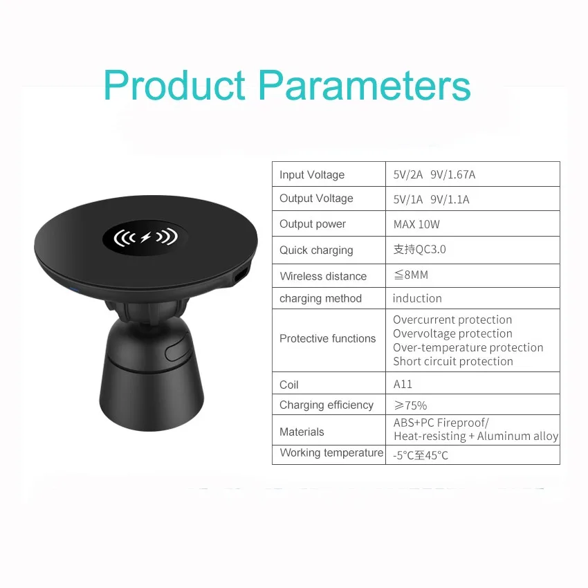 Incarcator wireless magnetic, pentru masina rotativ BQ004, montare pe grila de ventilatie Incarcator wireless magnetic, pentru masina rotativ BQ004, montare pe grila de ventilatie