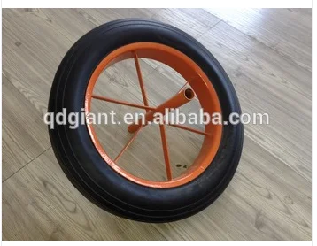 Popular 14"x4" solid rubber wheel with a long axle