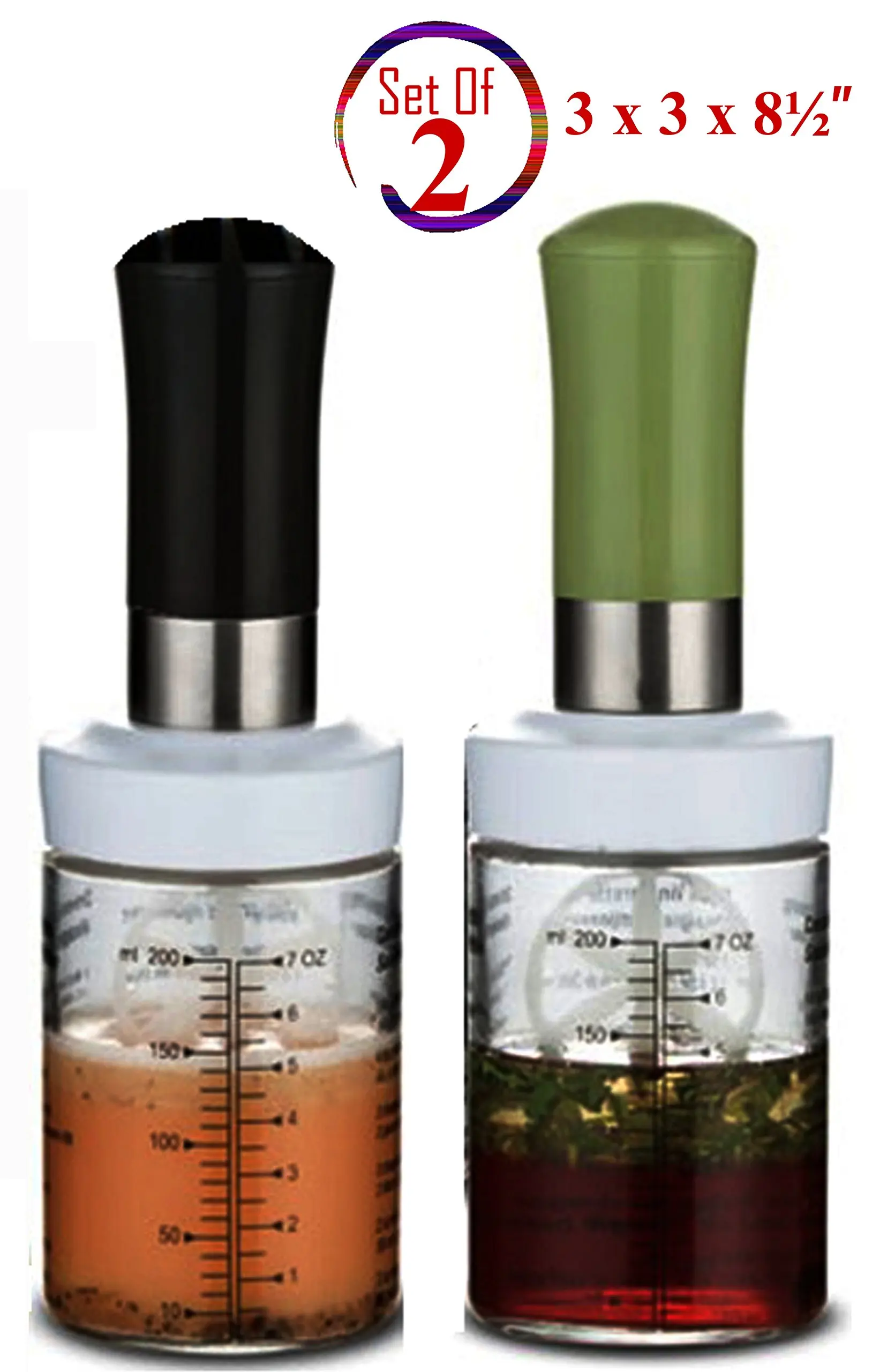 Norpro Measure Mix Salad Dressing Drink Sauce Shaker 2 Cup/500ml w/ Mixing Blade