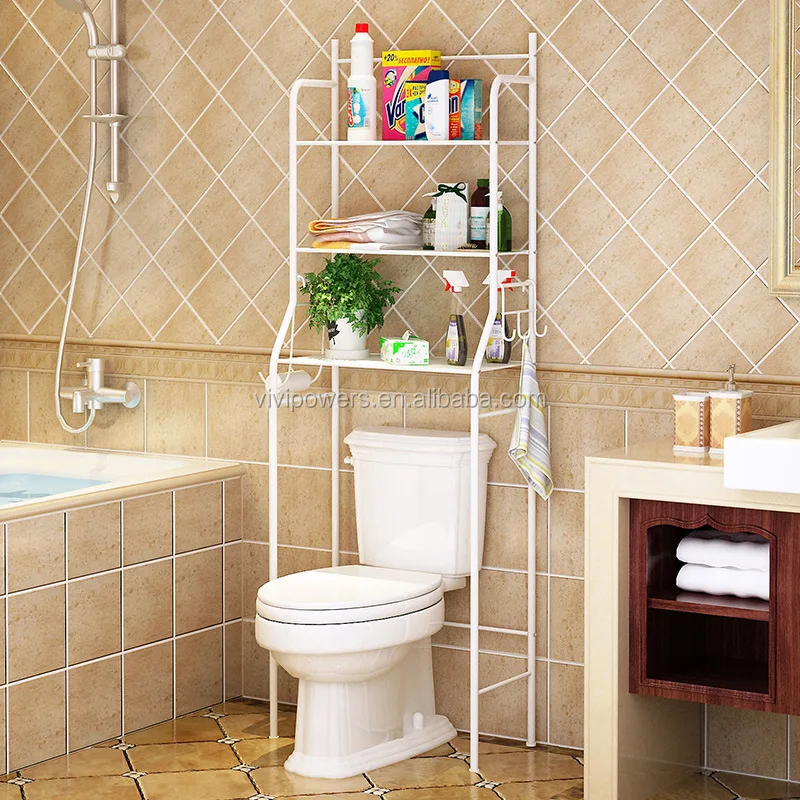 3 Shelives Metal Towel Storage Rack Over The Toilet Bathroom Space