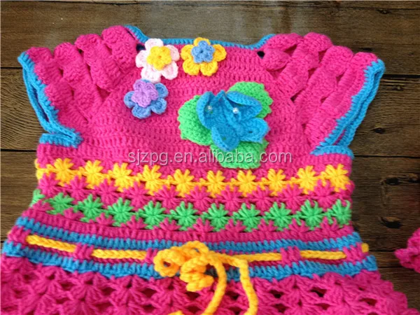 Crochet Baby Dress And Bonnet,Birthday Gift Dress For Baby ...