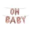 Baby shower party decoration banner oh baby rose gold balloon