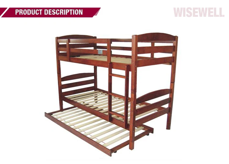 ( WJZ-B721 ) pine adult wood bunk bed with underbed