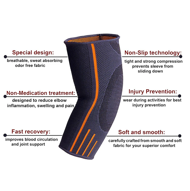 Elbow Compression Sleeve Brace Support for Women and Men Golfers Tennis Tendonitis Elbow Pain Treatment for Weightlifting Sport