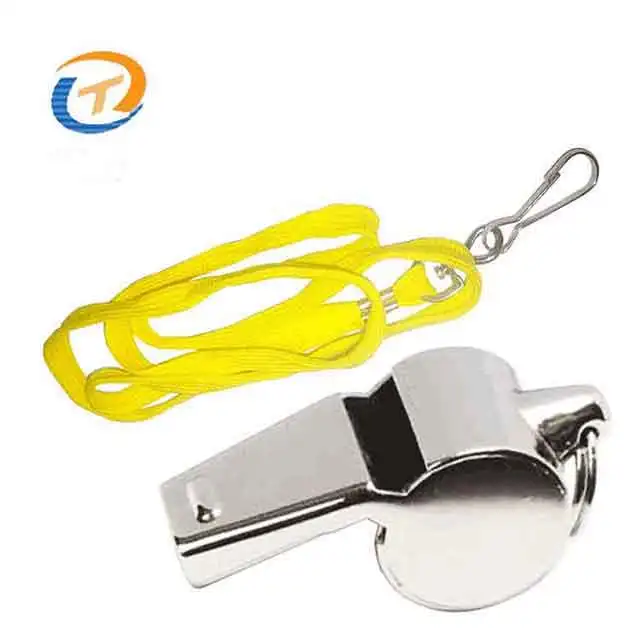 2x Football Soccer Sports Metal Referee Whistle Emergency Survival With Lanyard