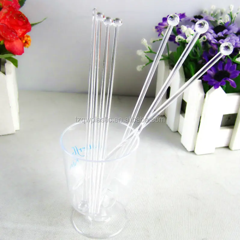 Transparent Plastic Cocktail Drink Stirrers Swizzle Sticks,Made Of