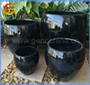 Four pieces one set Factory wholesale smooth black finish planter container pot garden flower decoration