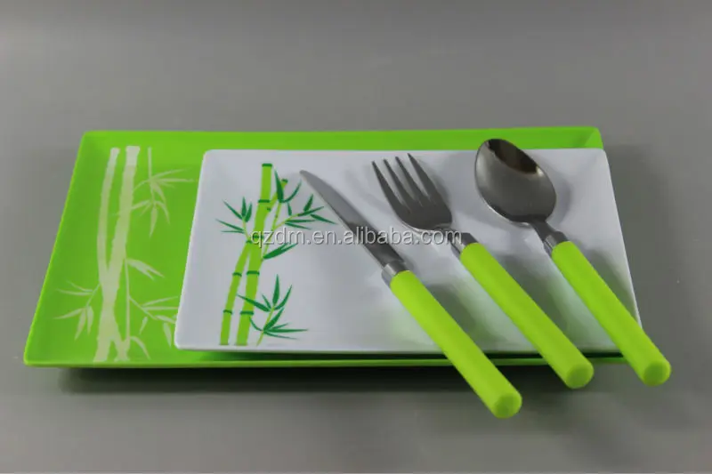 Quanzhou Melamine Dessert Plate And Cutlery Set