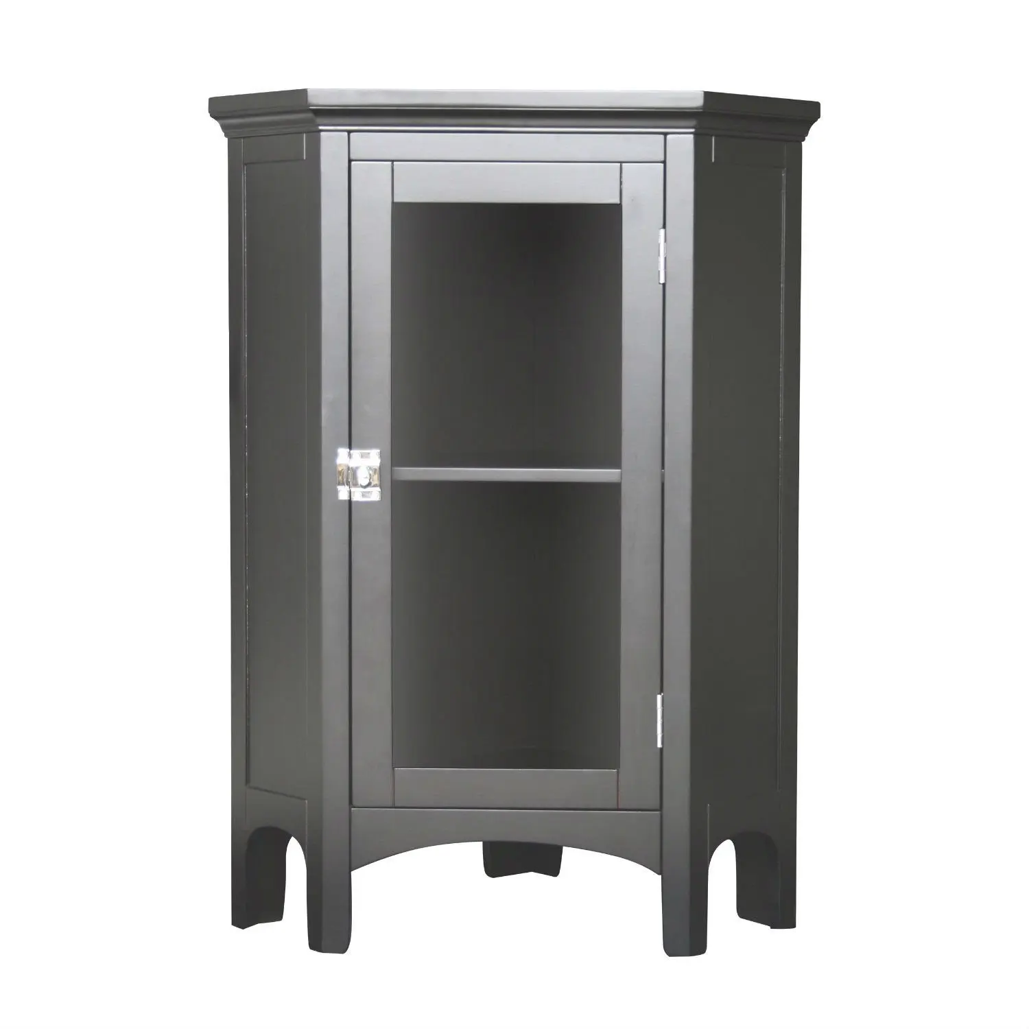 Buy Dark Espresso Corner Bathroom Floor Cabinet Table With Glass