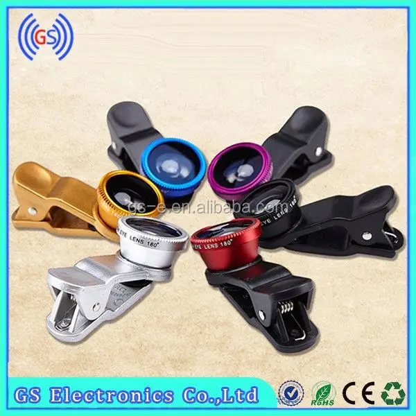 Universal Clip 3-in-1 fish eye camera + Wide Angle + Micro Lens for mobile Phone android/ for iPhone fish eye camera