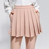 Fashion Korea School Style Summer Fashion Skirts Short A-line Mini Pink Plated Ladies Skirt Shorts