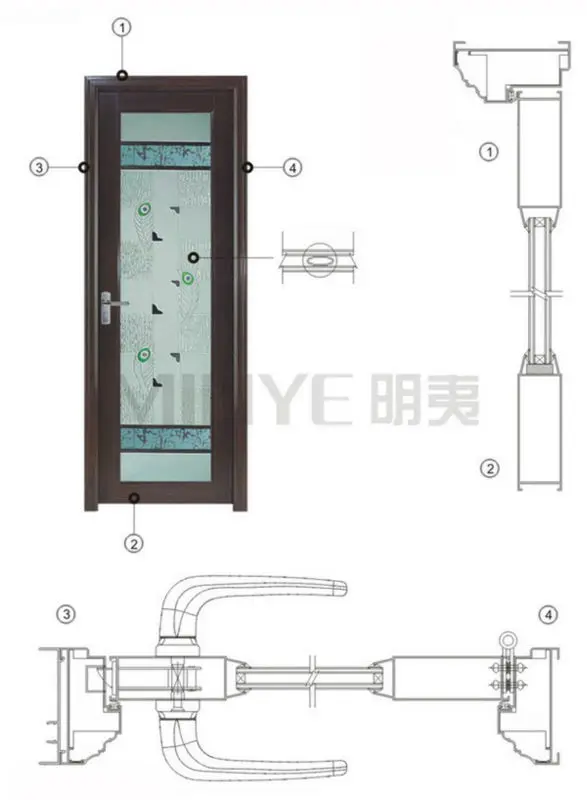 Aluminum Frame Glass Shower Door New Design For Bathroom Product On