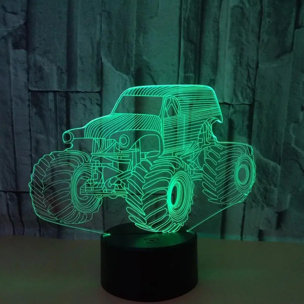 Tractor 7 Color Lamp 3D Led Night Lights for Kids Touch USB Table Light Lampe Baby Sleeping Night light