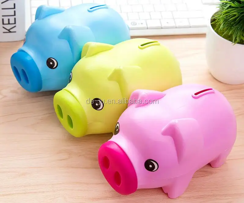 large plastic piggy bank