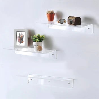 Clear Acrylic Floating Shelves Wall Mounted Display Racks Clear Acrylic Floating Shelves Wall