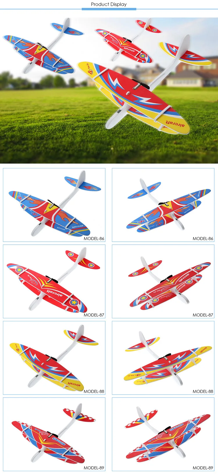 Diy Biplane Glider Epp Foam Hand Throwing Aircraft Powered Flying Plane