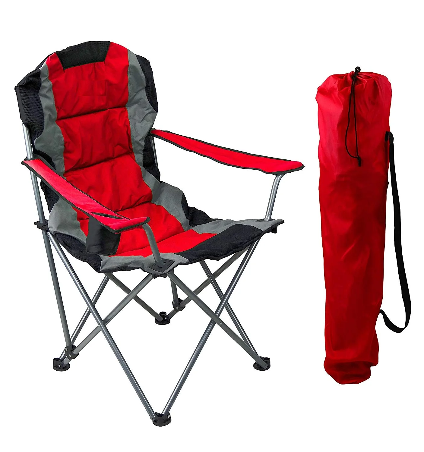 Outdoor Lightweight Collapsible Padded Folding Armrest Camping Chair