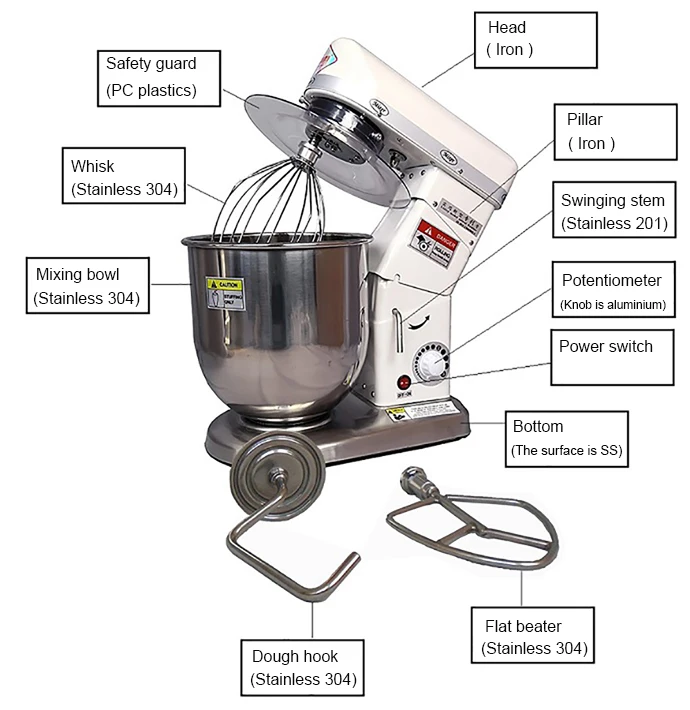 Small Stand Food Mixer 7 Liter For Bakery - Buy Cake Mixer,Cream Mixer ...