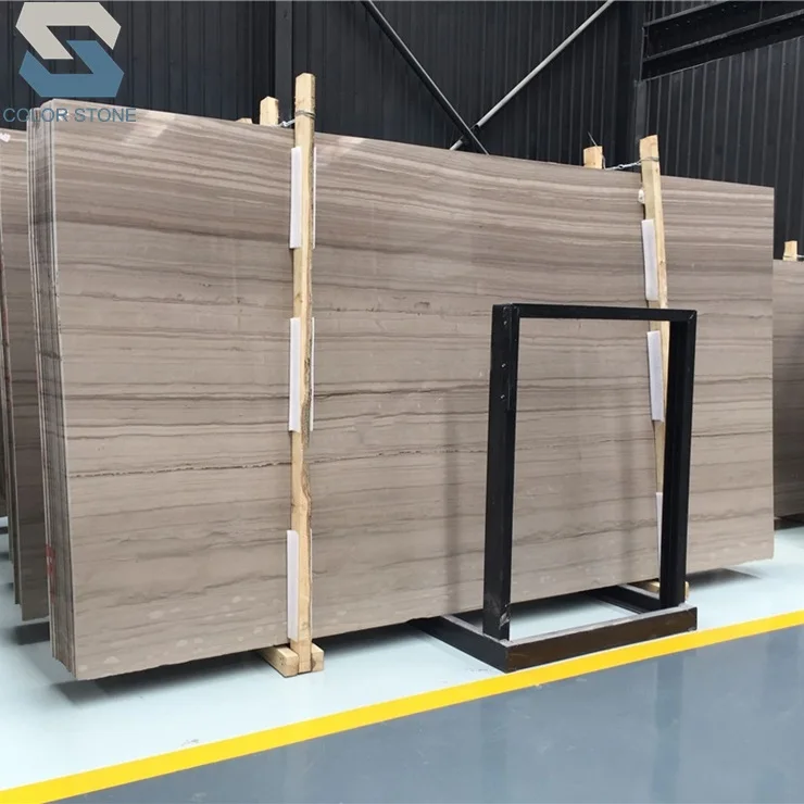 Cheapest Wooden Marble Slab Gray Wood Athens Grey For stairs and risers
