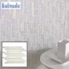White colour kitchen strip backsplash tile size 285*315mm crystal glass art deco wall tiles mosaic