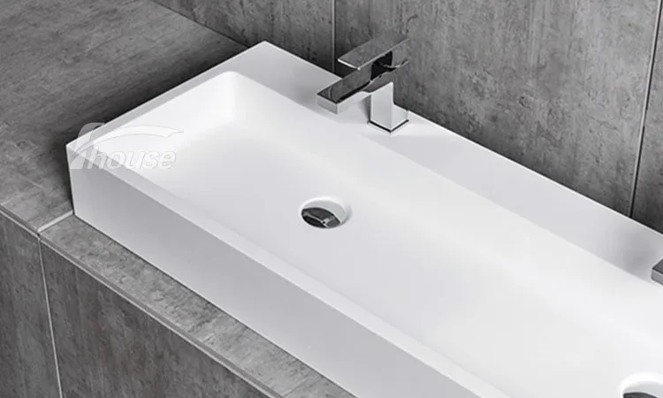 Customized Wall-hung Bathroom Washing Basin Solid Surface Sink