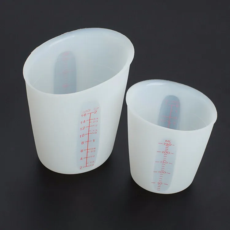 Customised White 250ml 500ml Digital Resin Mixing Cup Set Silicone