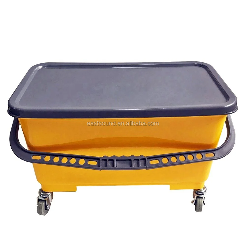 Esd 24l Commercial Rectangle Floor Flat Mop Window Cleaning Bucket With