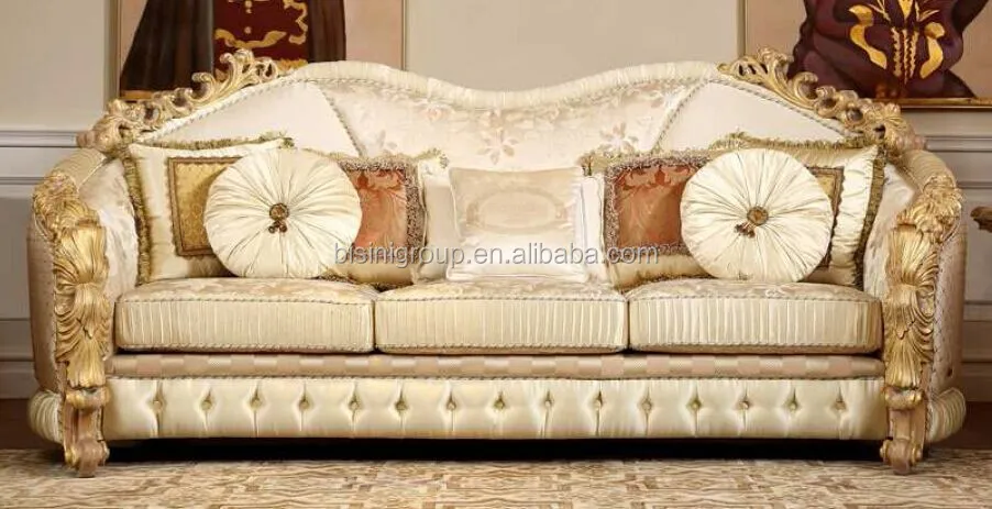 Royal Italian Style Handmade Wood Carving Sofa Set Classical