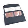 Custom Logo Black Expanding File Travel Wallet Folder iPad Mini Case Bustiness Leather Car Document Holder