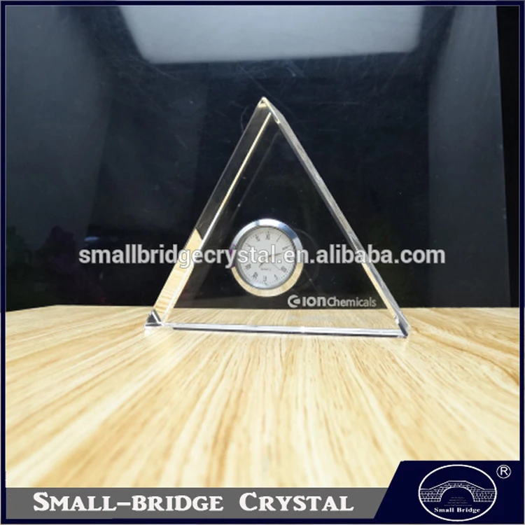 New Design Innovative Clock Crystal Crystal Desk Clock Trophy Awards Bj4780-1