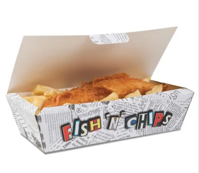 Food Grade Take Away Paper Fish And Chip Boxes Buy Take Away Food Box