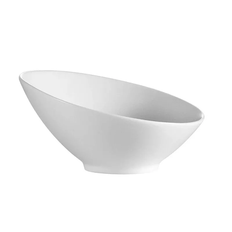 Wholesale Ceramic Large Slanted Shallow Sheer White Salad Bowl Buy Ceramic Slanted Bowl
