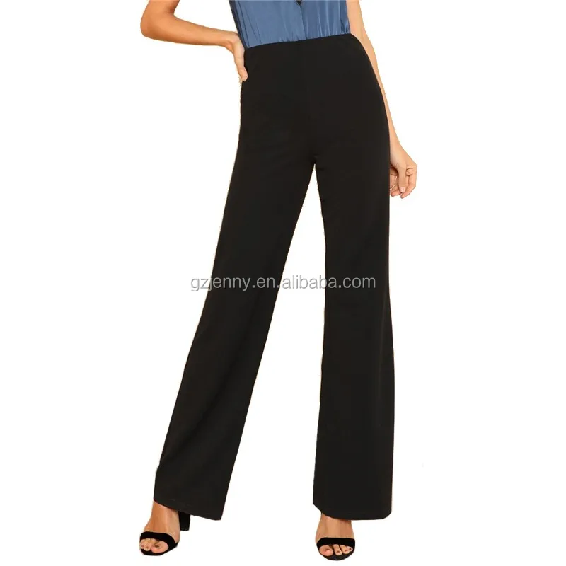 ladies black high waisted trousers