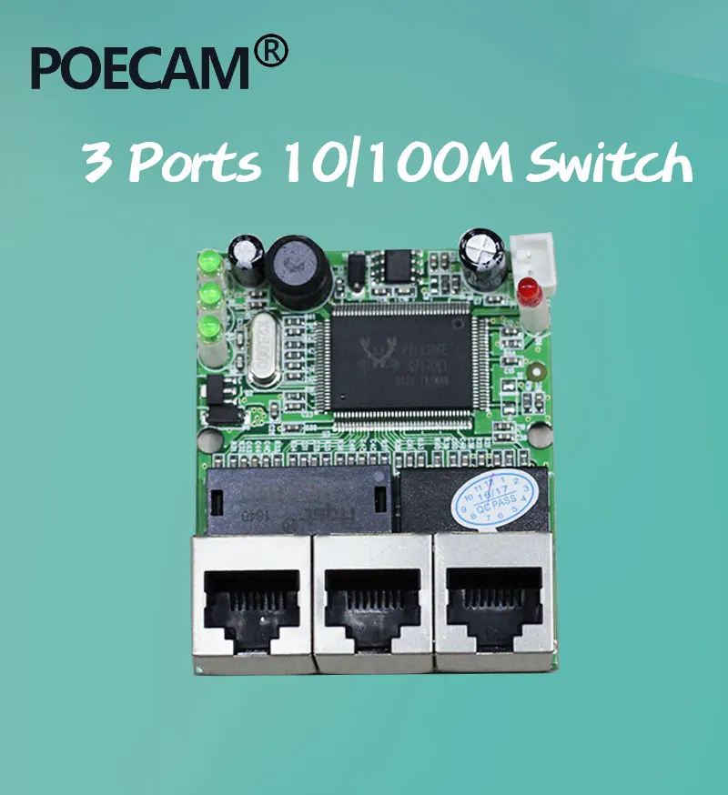 3 Port10/100mbps Switch Pcb For Hot Sale Best Data Transfer