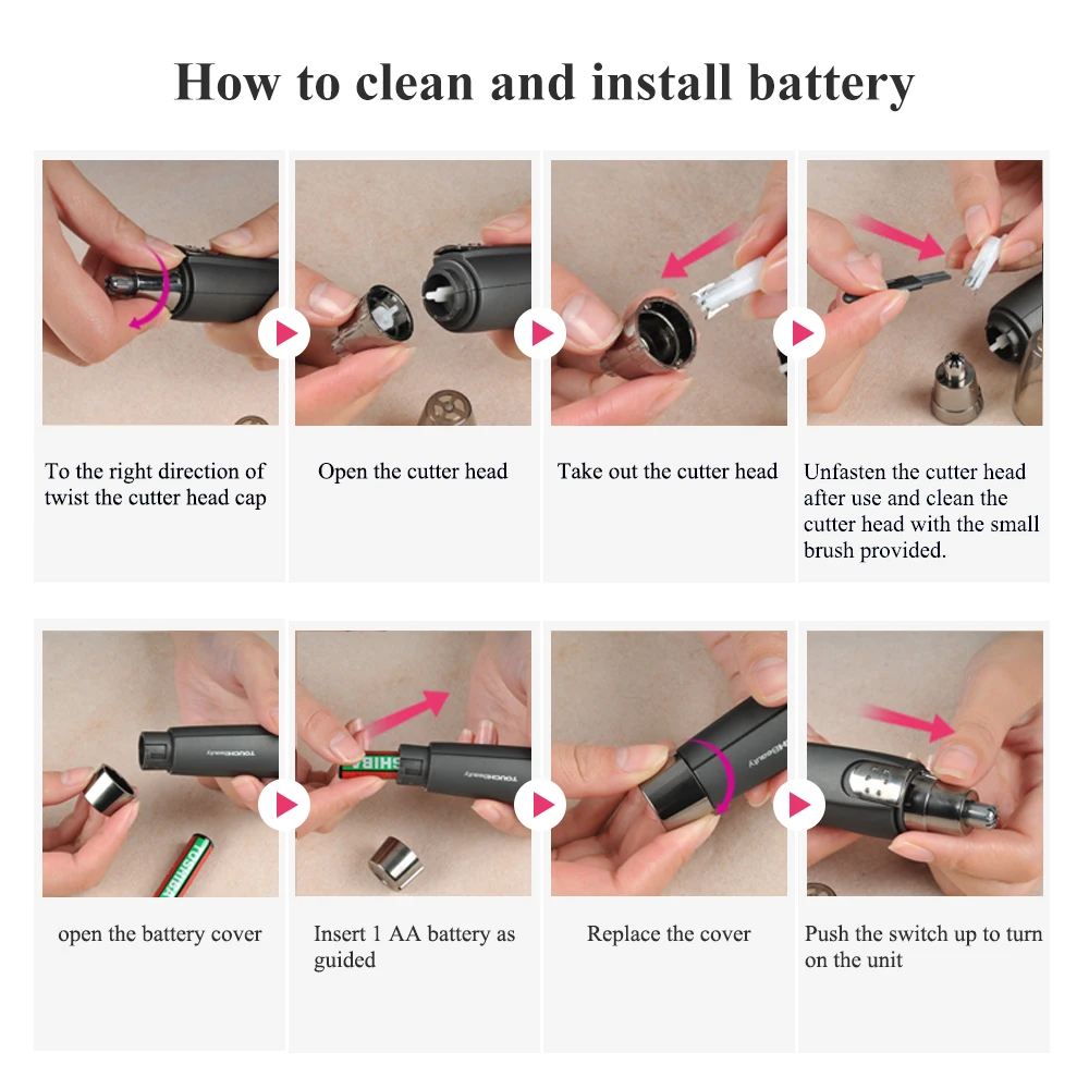 TB-0526 Professional Hot Sale Hair Removal Ear nose Hair Trimmer Battery Personal Trimmer