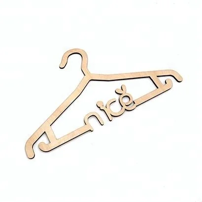 Laser Cut Wood Custom antique wood coat hangers kids wood coat hanger