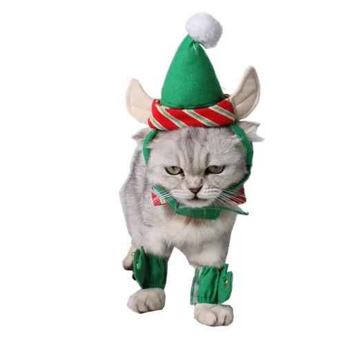 NUOBESTY Santa Gnome Pet Costume Creative Swedish Santa Christmas Dog Headgear Pet Birthday Outfit Xmas Halloween Accessories for Puppy Kitten Cat