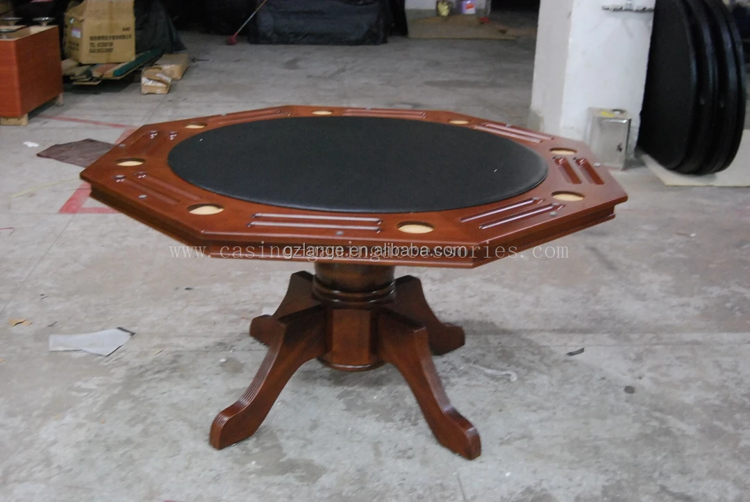53 Inch Octagon Cheap Poker Table With Solid Wooden Table Leg And Wood