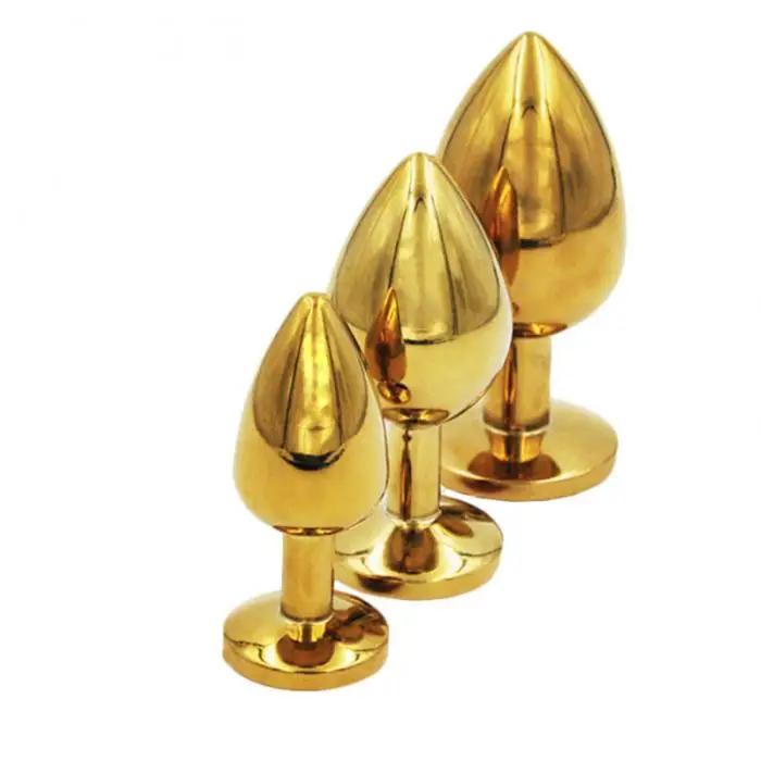 Hot Sex Toy Tool 3 Tamaño Acero Inoxidable Metal Oro Anal Plug Buy Sexo Anal Adultojuguete 0985