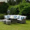 Popular outdoor furniture garden set sofa with dining table wicker rattan patio dining sofa set