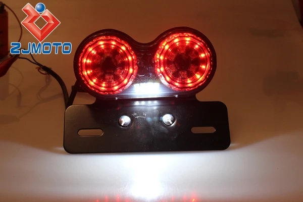 LED Luz Trasera Stop Luz de la cola doble de ojo de gato Cromo con indicadores Integral 