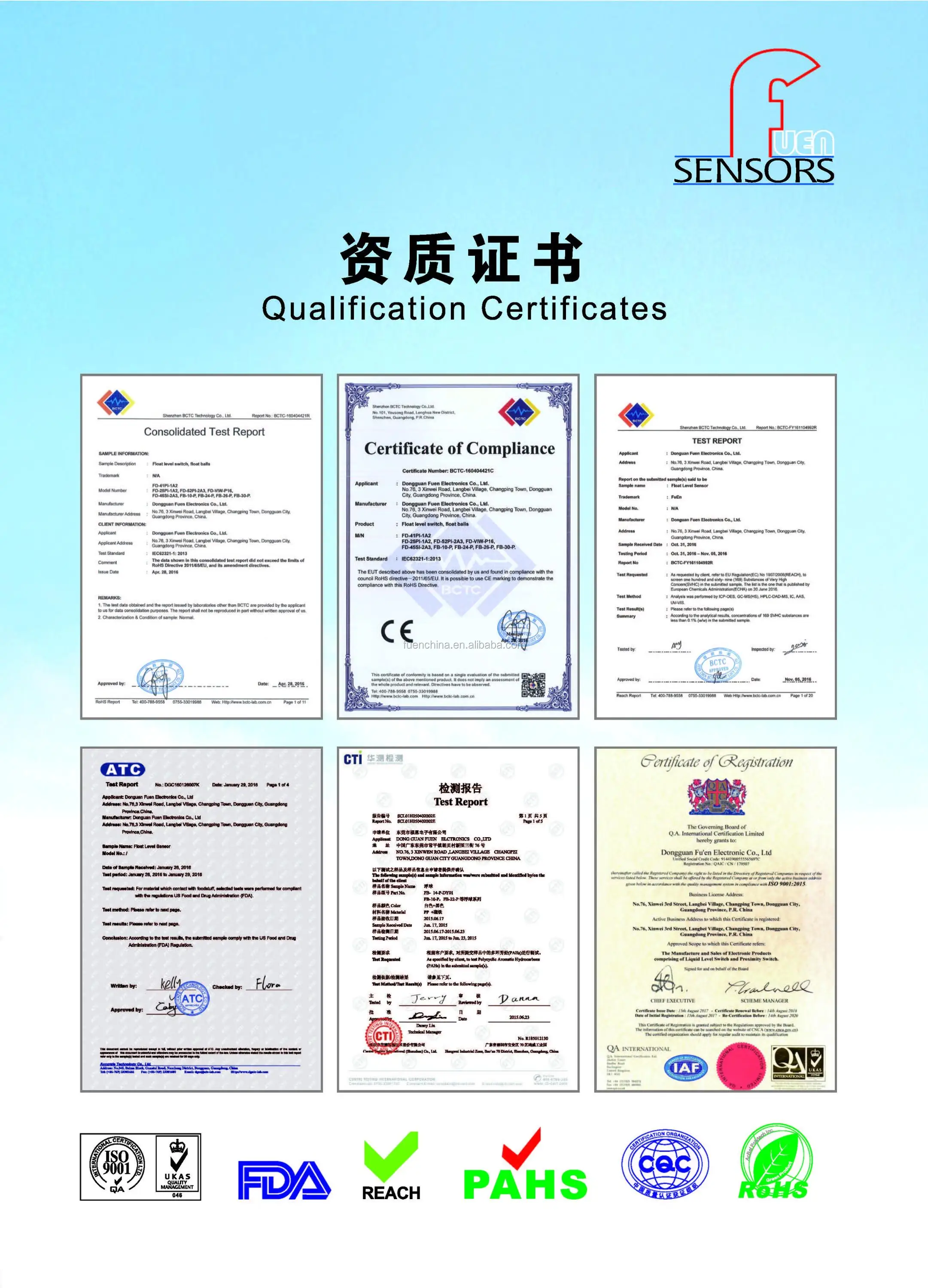 Qulification certificates