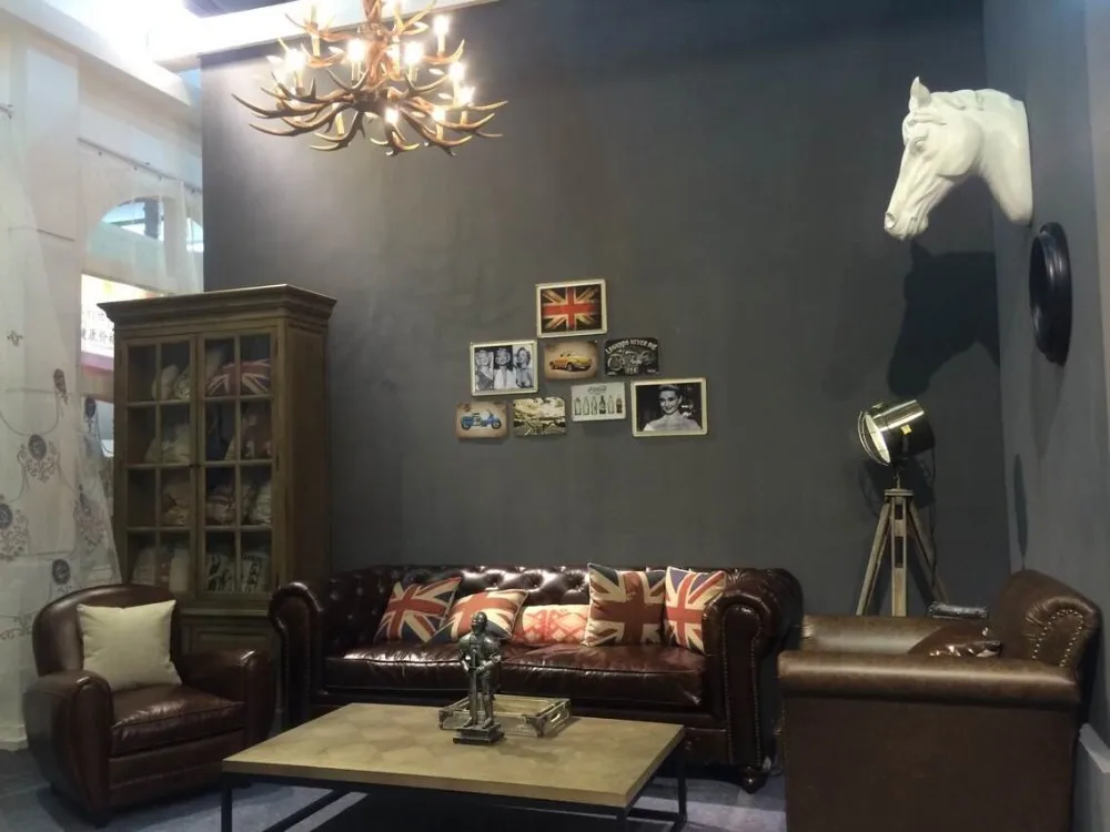Clic Italy Wax Leather Sofa Chesterfield 2 Seater Living Room Italy Wax Leather Sofa Chesterfield