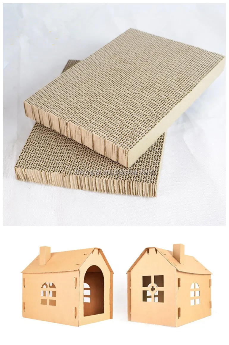 Heyri Pet Creative Design Diy Luxury Corrugated Paper Pet Cat Villa