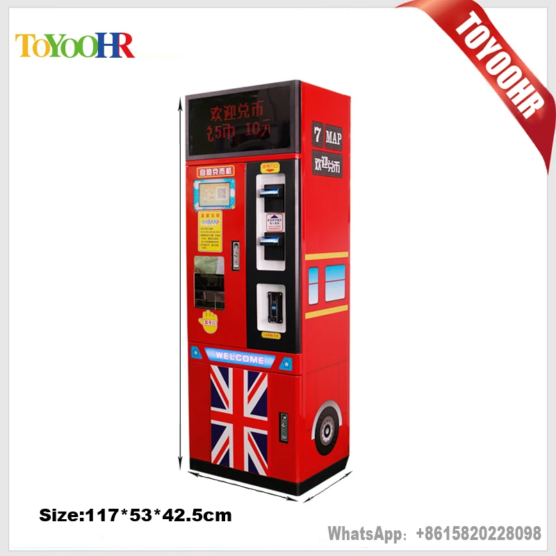 Two Coin Acceptors Arcade Game Machine Coin Exchange Machine For Sale