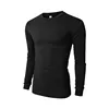 Fashion Basic Long Sleeve Compression Shirt Men's Tight Tri-Blend Solid Dry Fit Jersey T Shirt