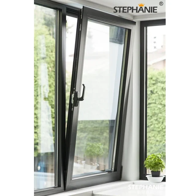 China Manufactory tempered glass aluminum frame tilt&turn window with germany hardware