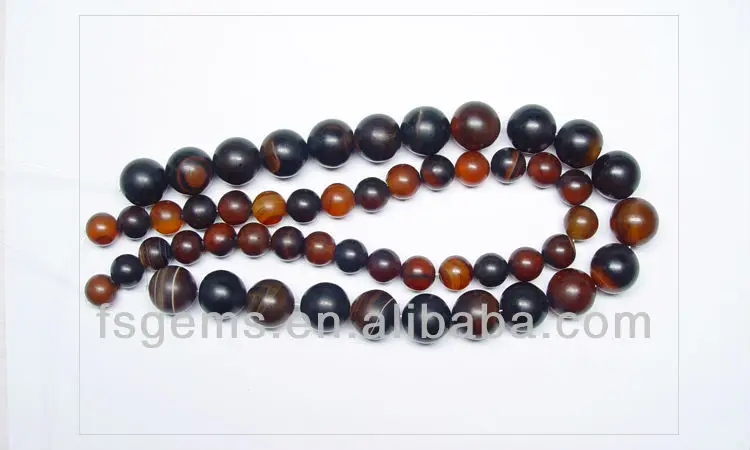 Wholesale Natural Black Onyx Agate Beads Smooth Ball Loose Jewelry