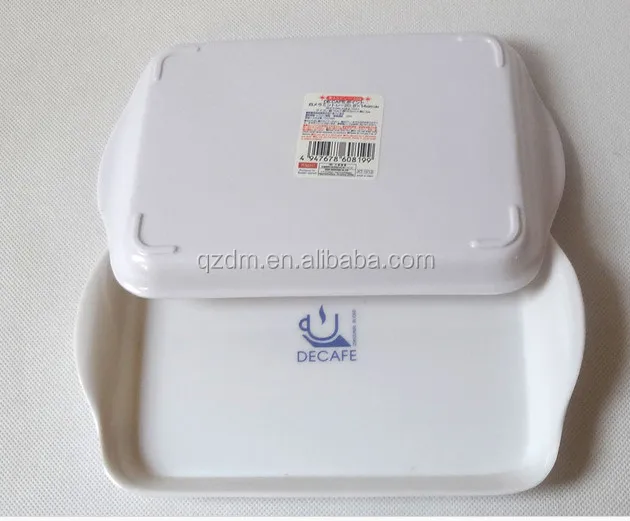 White Plastic kids tray Melamine small tray 8inch