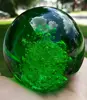 MH-SJ093 Green Emerald Crystal Ball Paper Weight Controlled crystal Air Bubbles ball